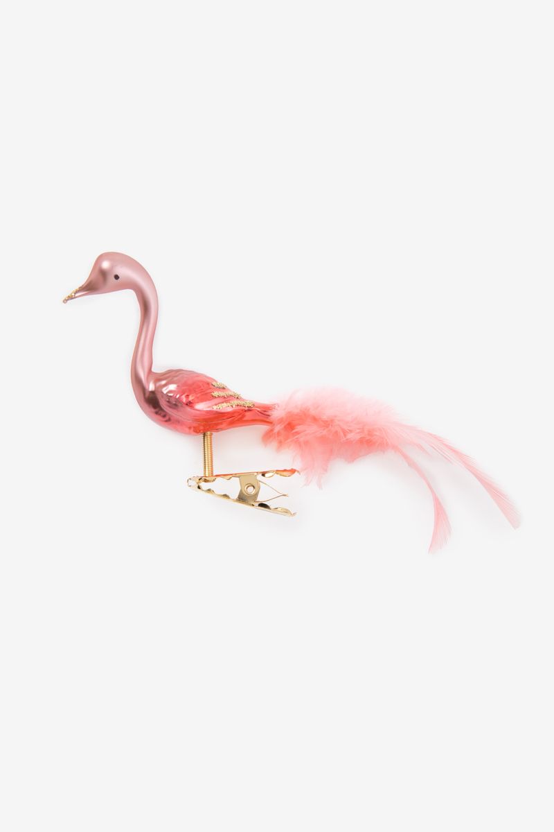 Weihnachtskugel Pfau Mit Clip - Dunkelrosa
