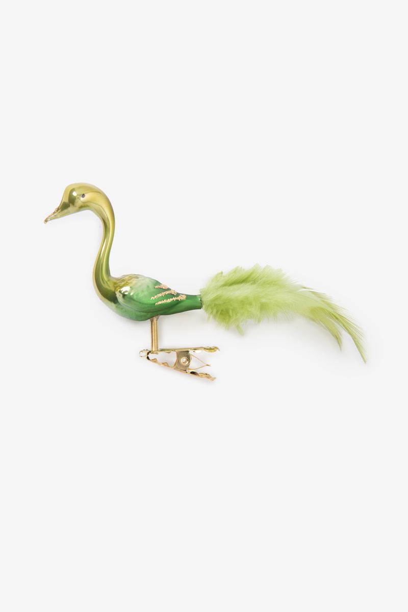 Groen Kerst Ornament Pauw Met Clip