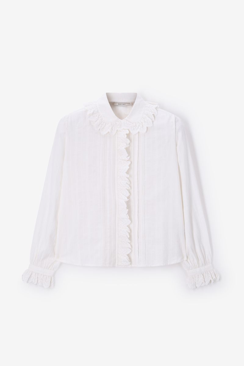 Witte Blouse Met Ruffles