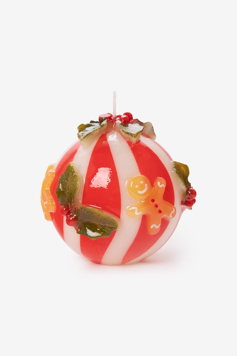 Kerze Weihnachtskugel - Rot