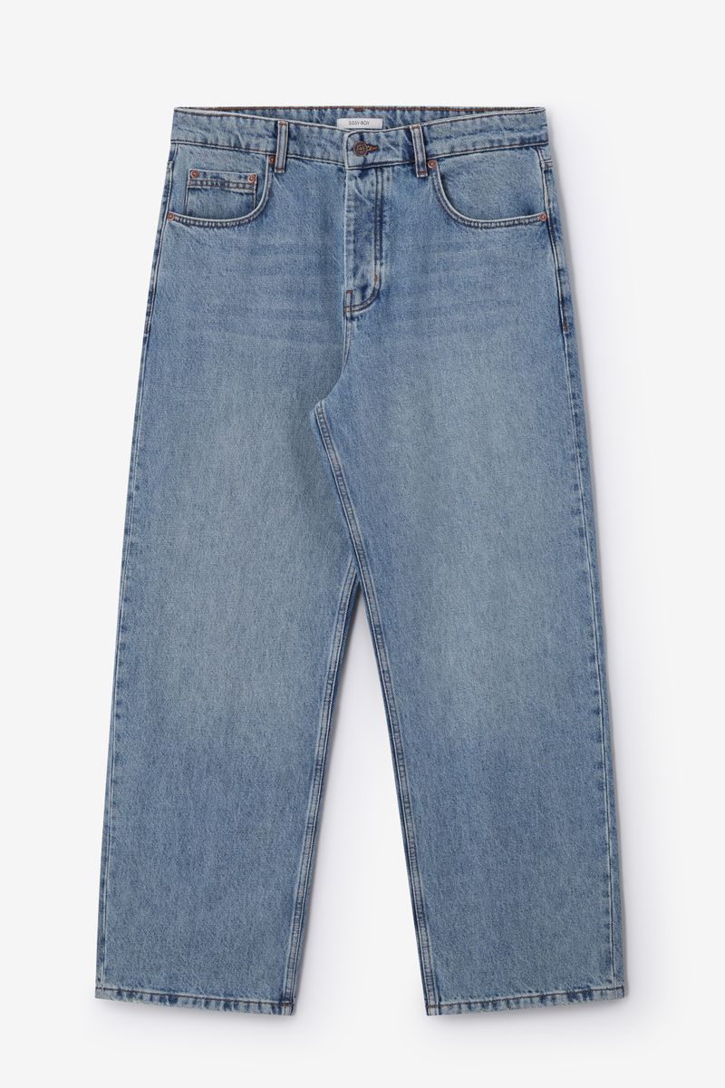 Blauwe Loose Straight Fit Jeans