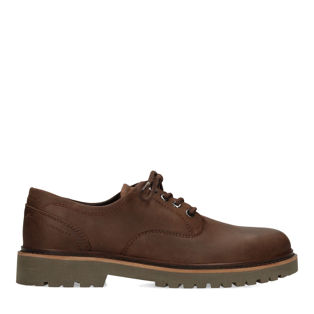 Manfield Braune Lederschnürschuhe