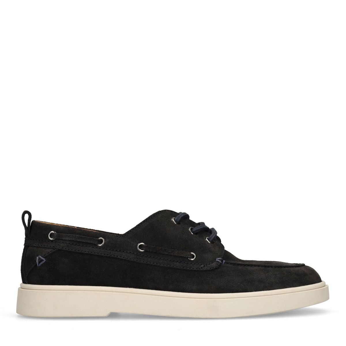 Manfield Dunkelblaue Schnürschuhe Aus Veloursleder