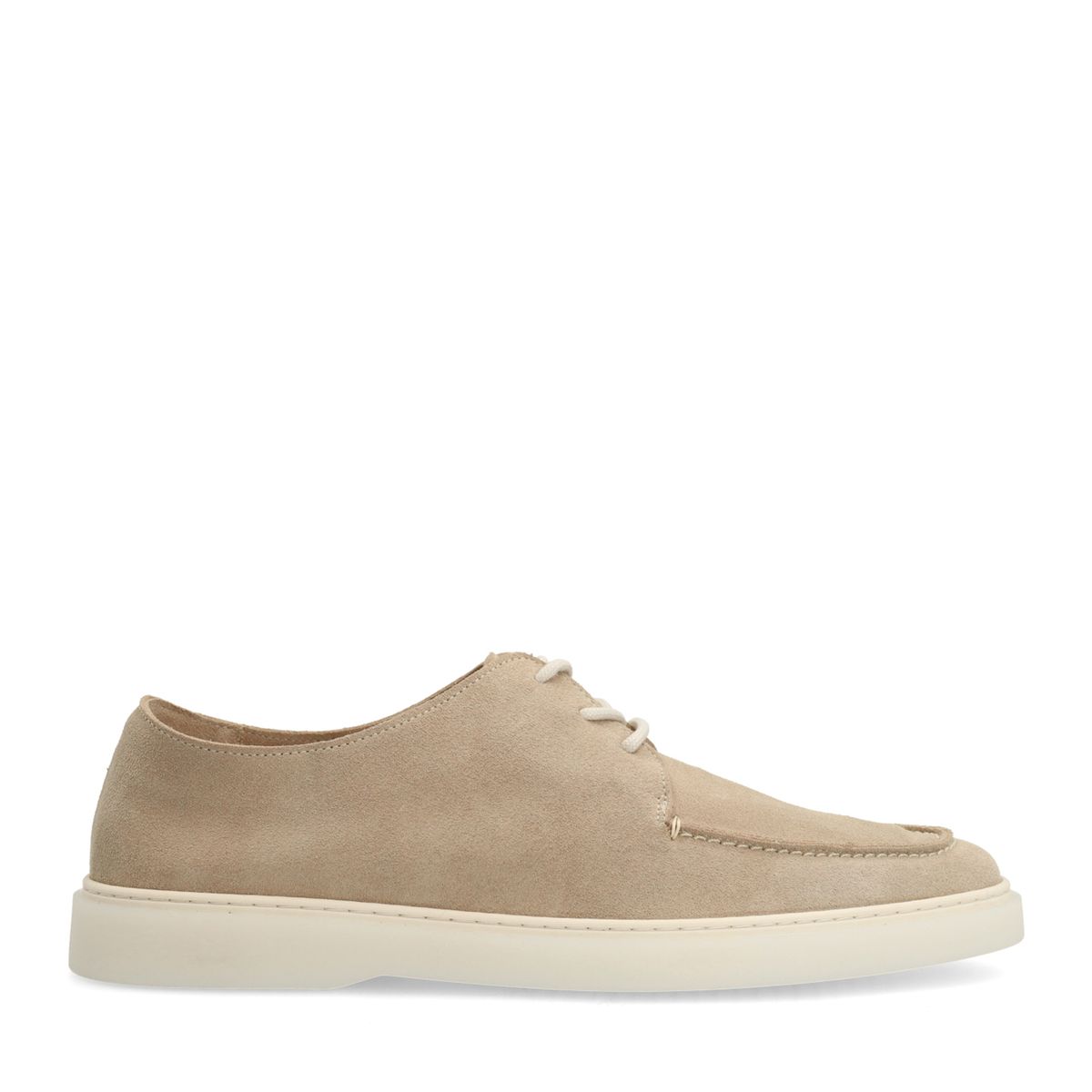 Beige suède veterschoenen