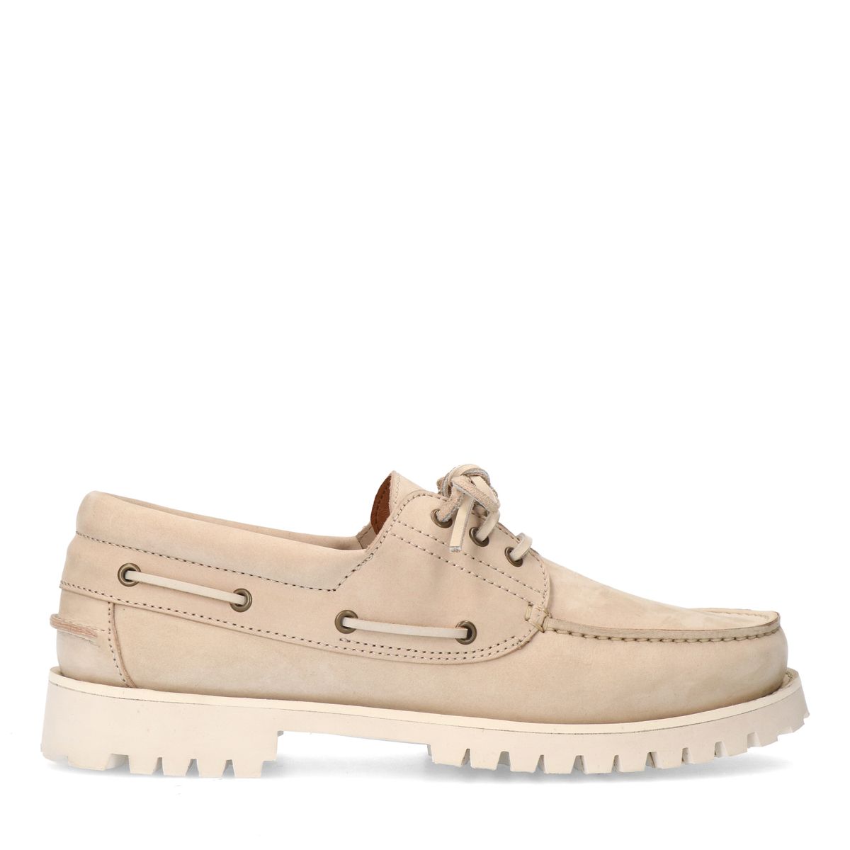 Beige nubuck bootschoenen