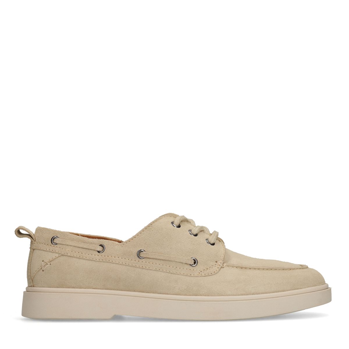 Manfield Beige Suède Bootschoenen Met Veters - Maat 42