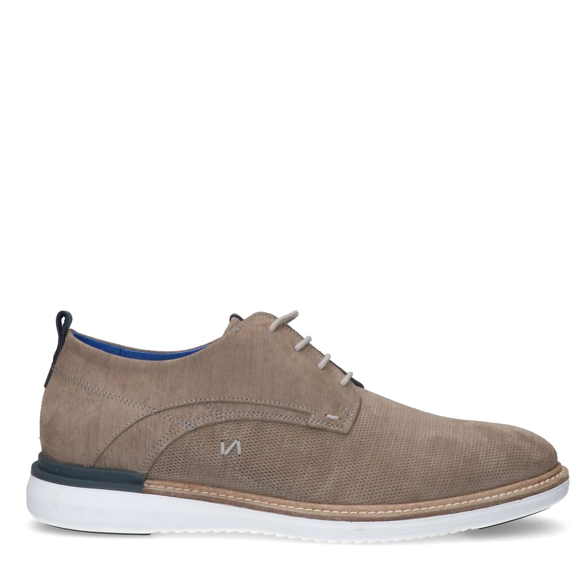 Taupe suède veterschoenen