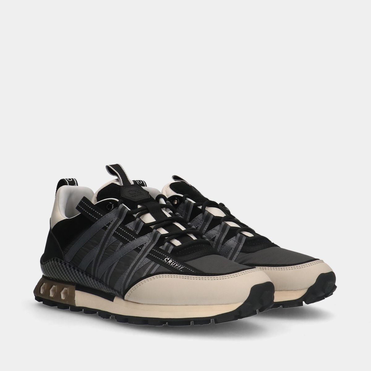 cruyff fearia hex anthracite/beige heren sneakers (maat 40)