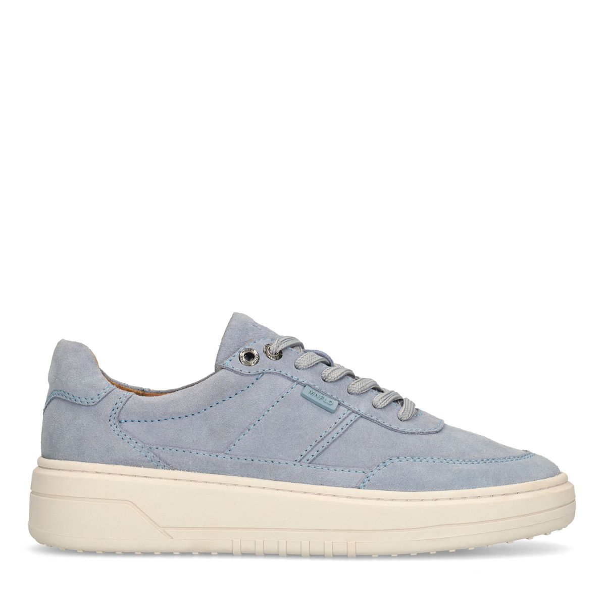 Manfield Blaue Veloursleder-Sneaker
