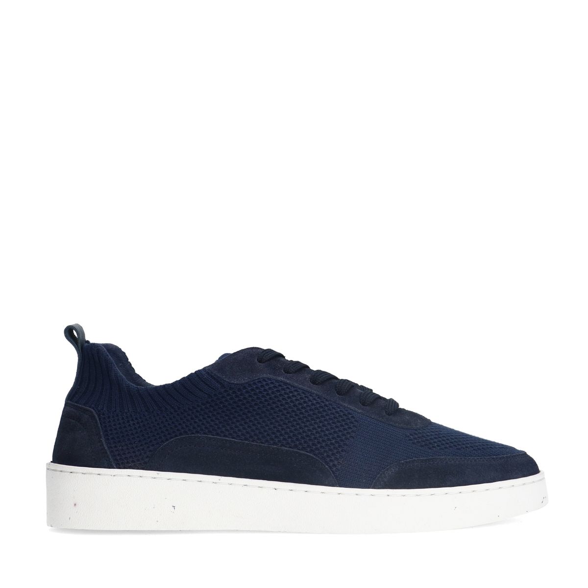 Manfield Navy knit fabric sneakers