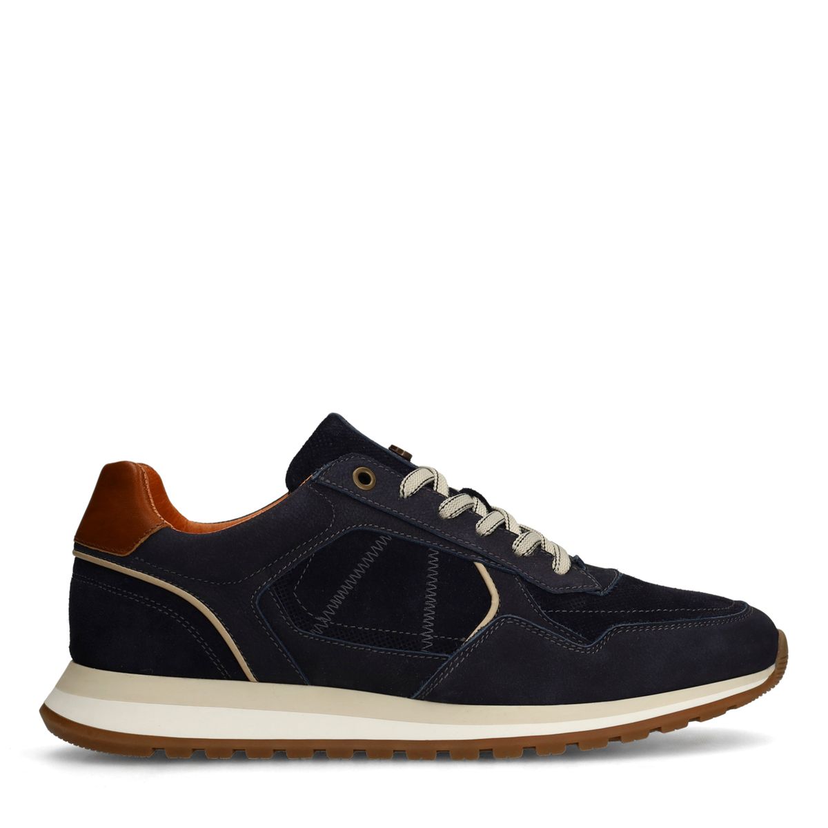No Stress Dunkelblaue Nubuk-Sneaker