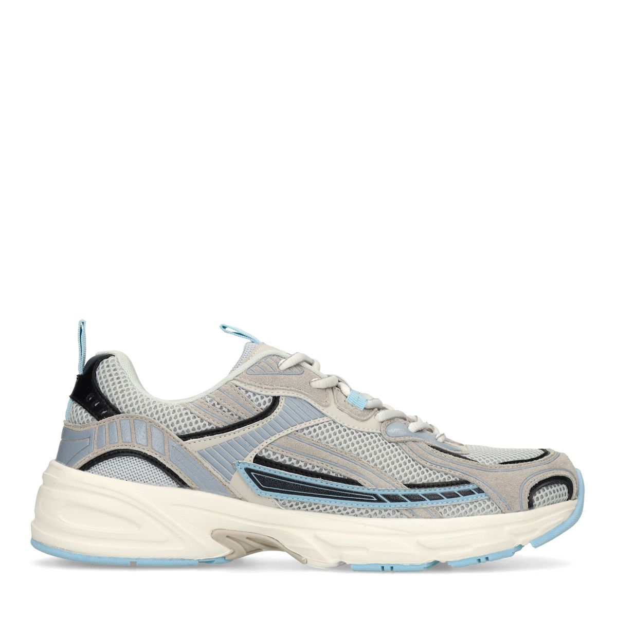 Manfield Graue Sneaker Aus Textil Mit Blauen Details