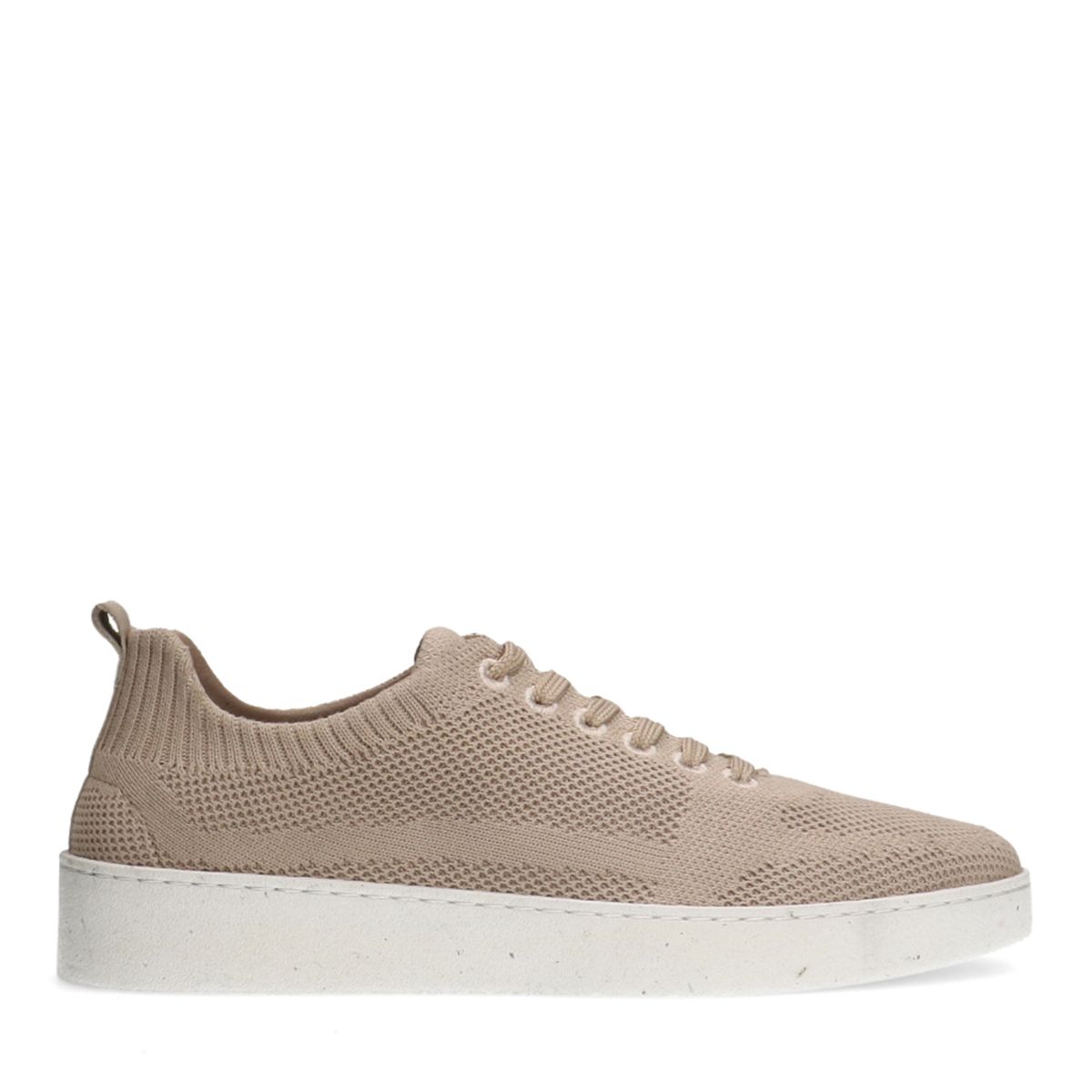 Beige knit fabric sneakers