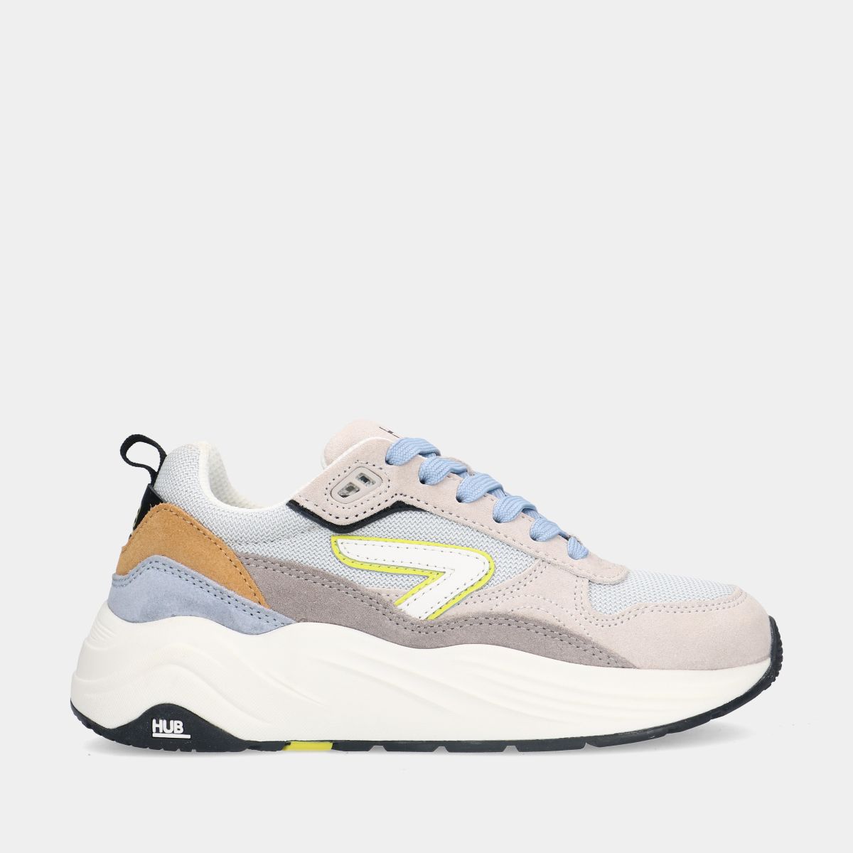 HUB Glide S43 Ice/Off White/Bitter Lemon dames sneakers