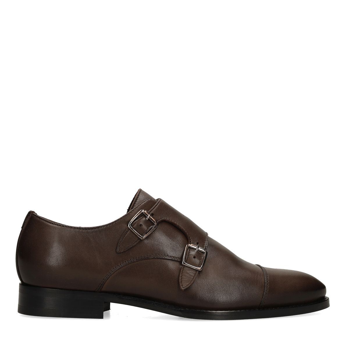 Donkerbruine leren gespschoenen