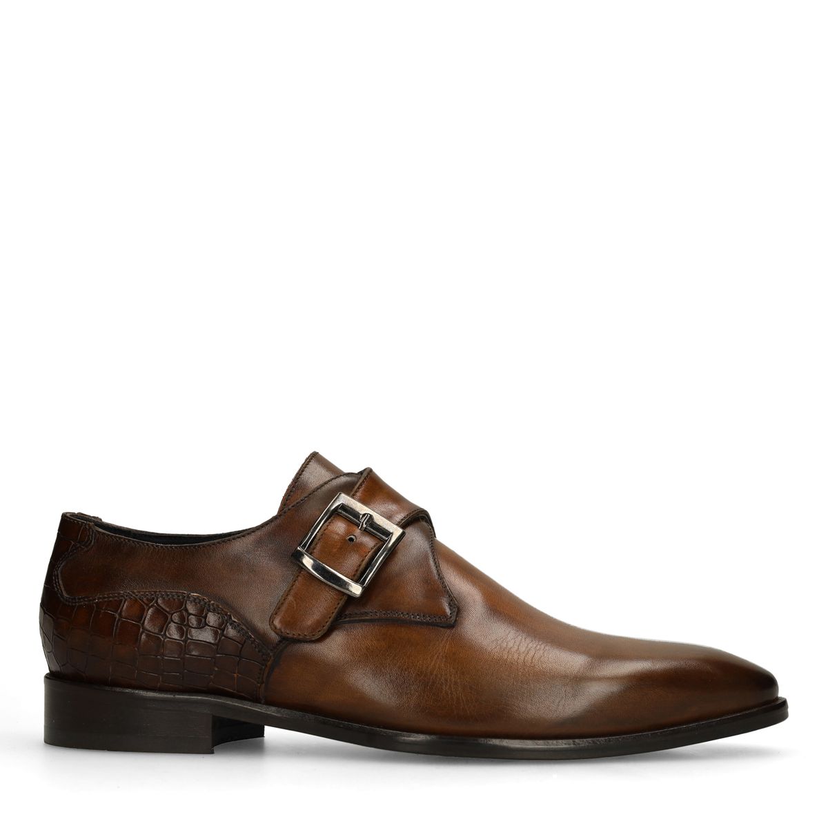 Black label Bruine leren gespschoenen