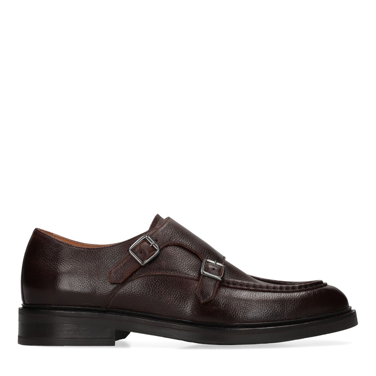 Bruine leren loafers met gesp