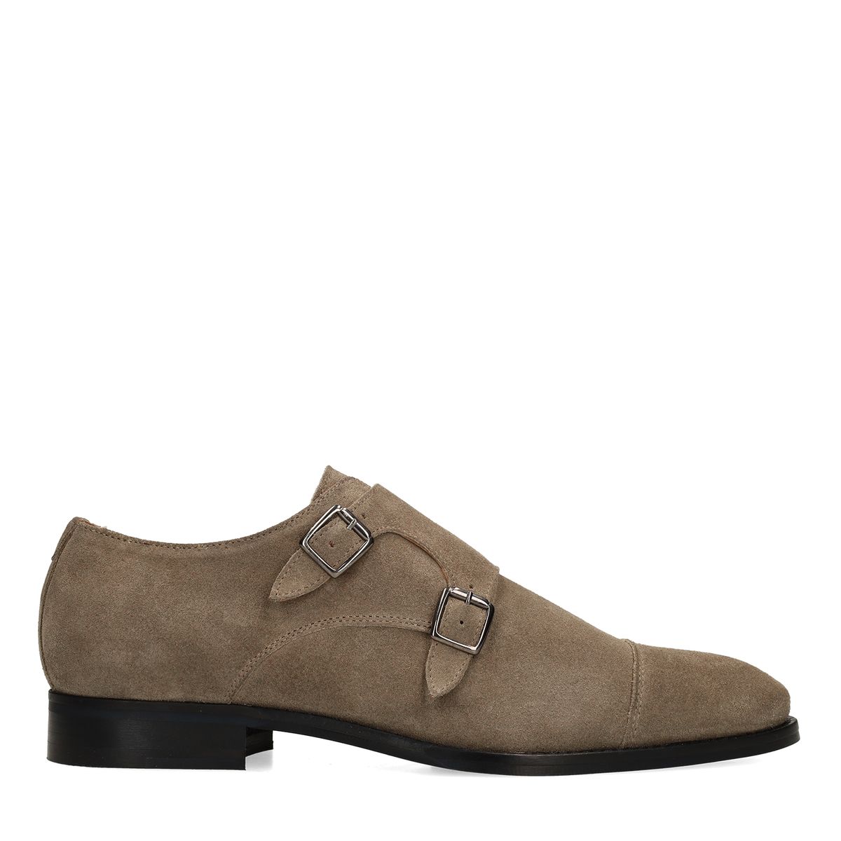 Beige suède gespschoenen