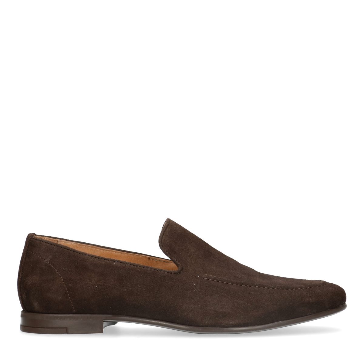 Donkerbruine suède loafers