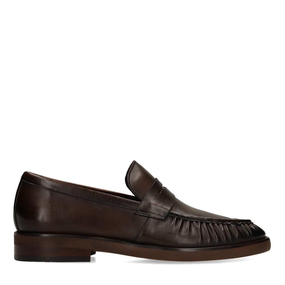 Bruine leren loafers