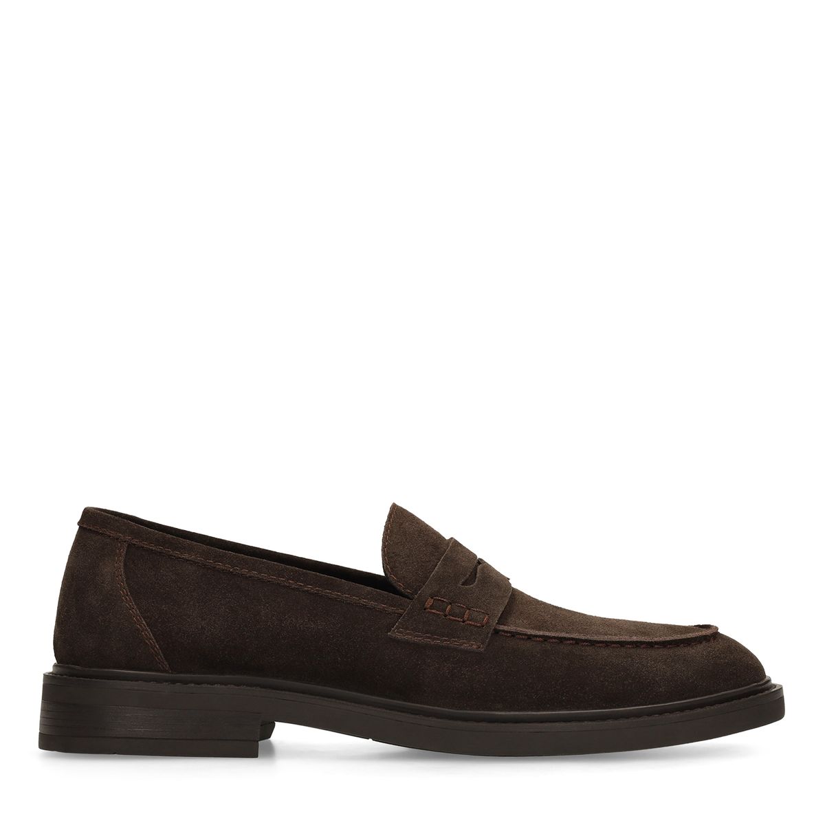 Bruine suède loafers
