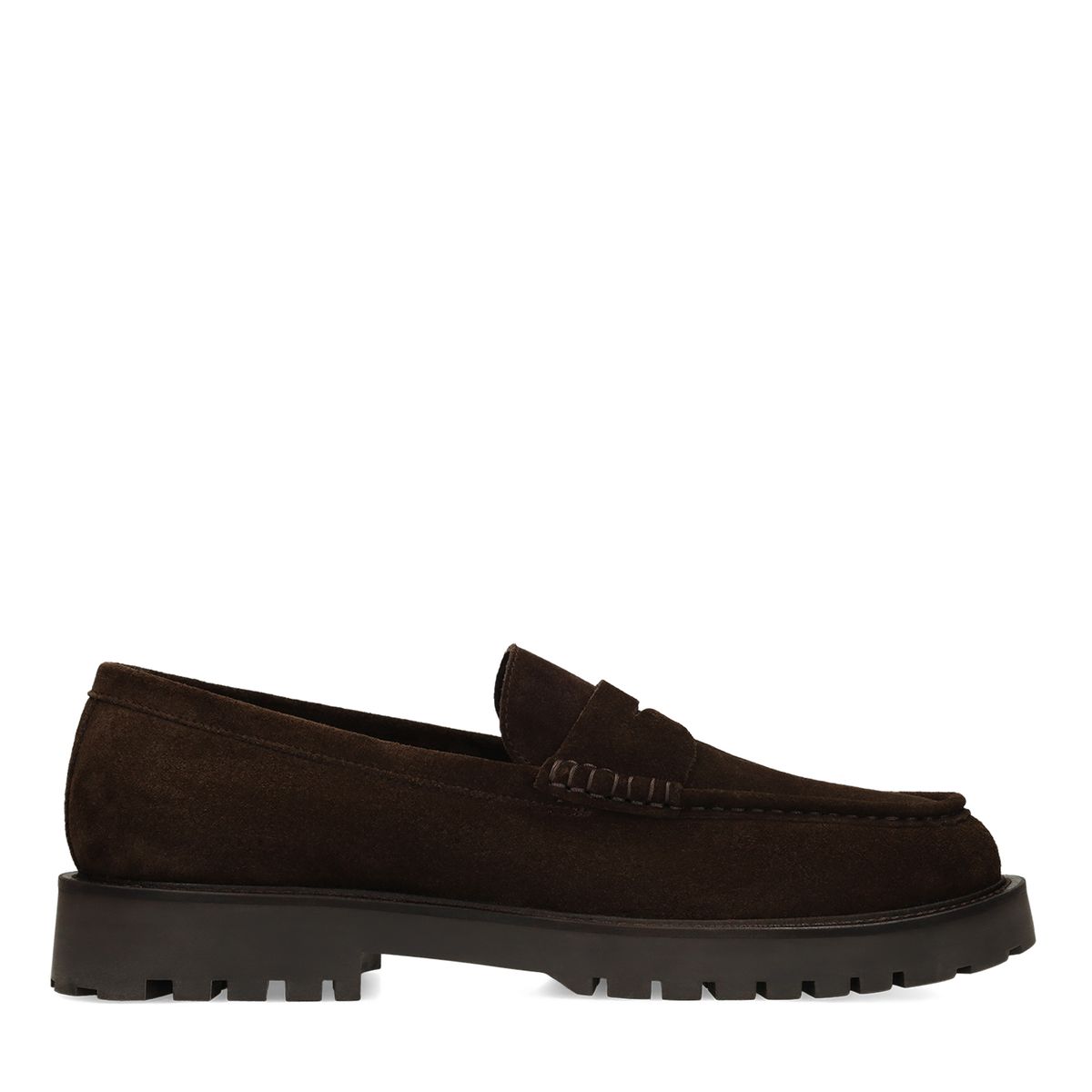 Bruine suède loafers