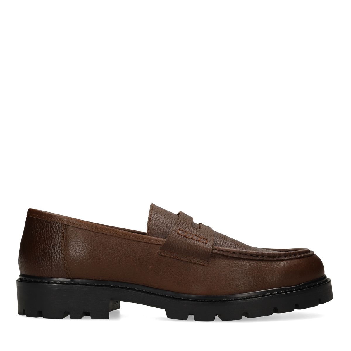 Bruine leren loafers