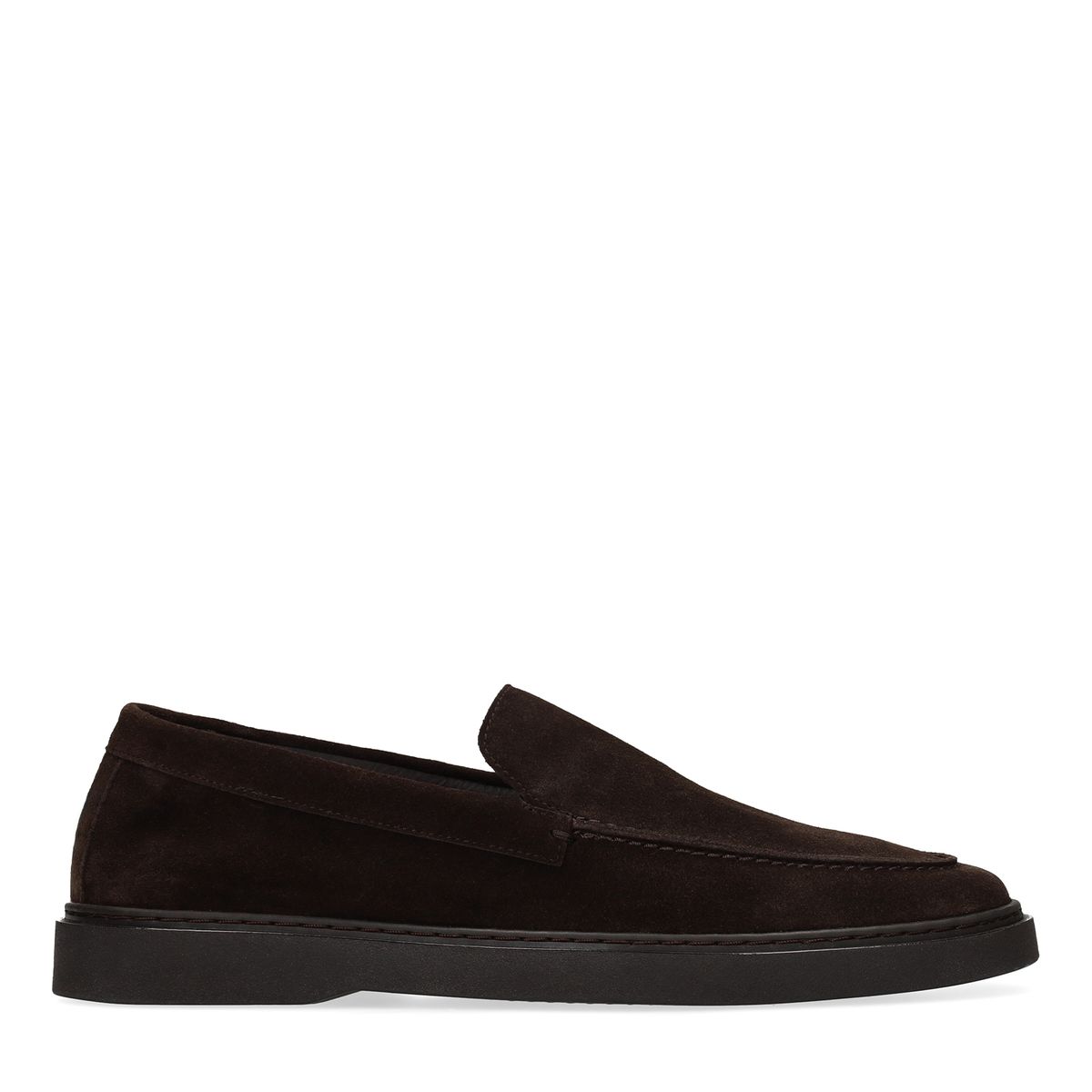 Bruine suède loafers