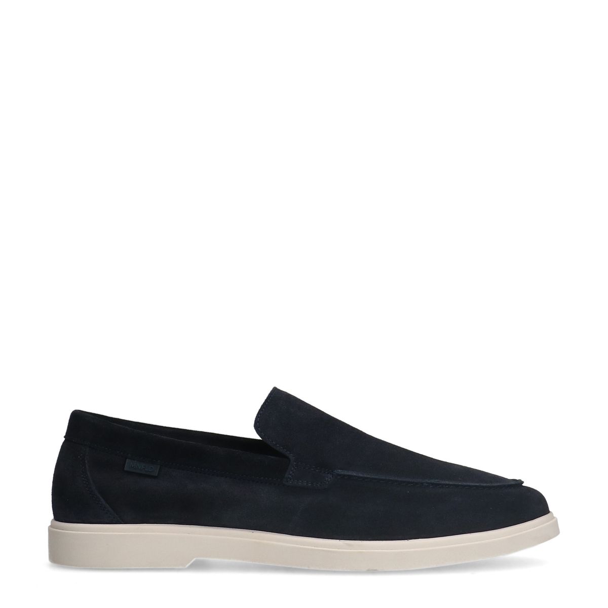 Donkerblauwe suède loafers