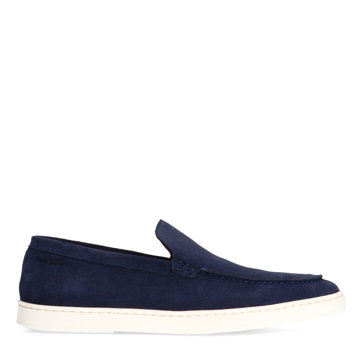 Donkerblauwe suède loafers