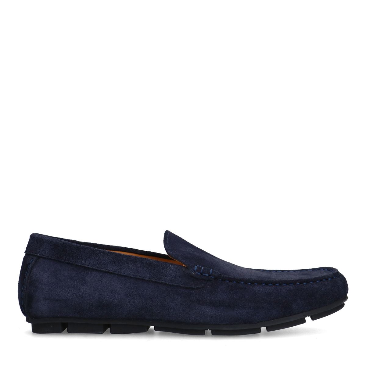 Donkerblauwe suède loafer