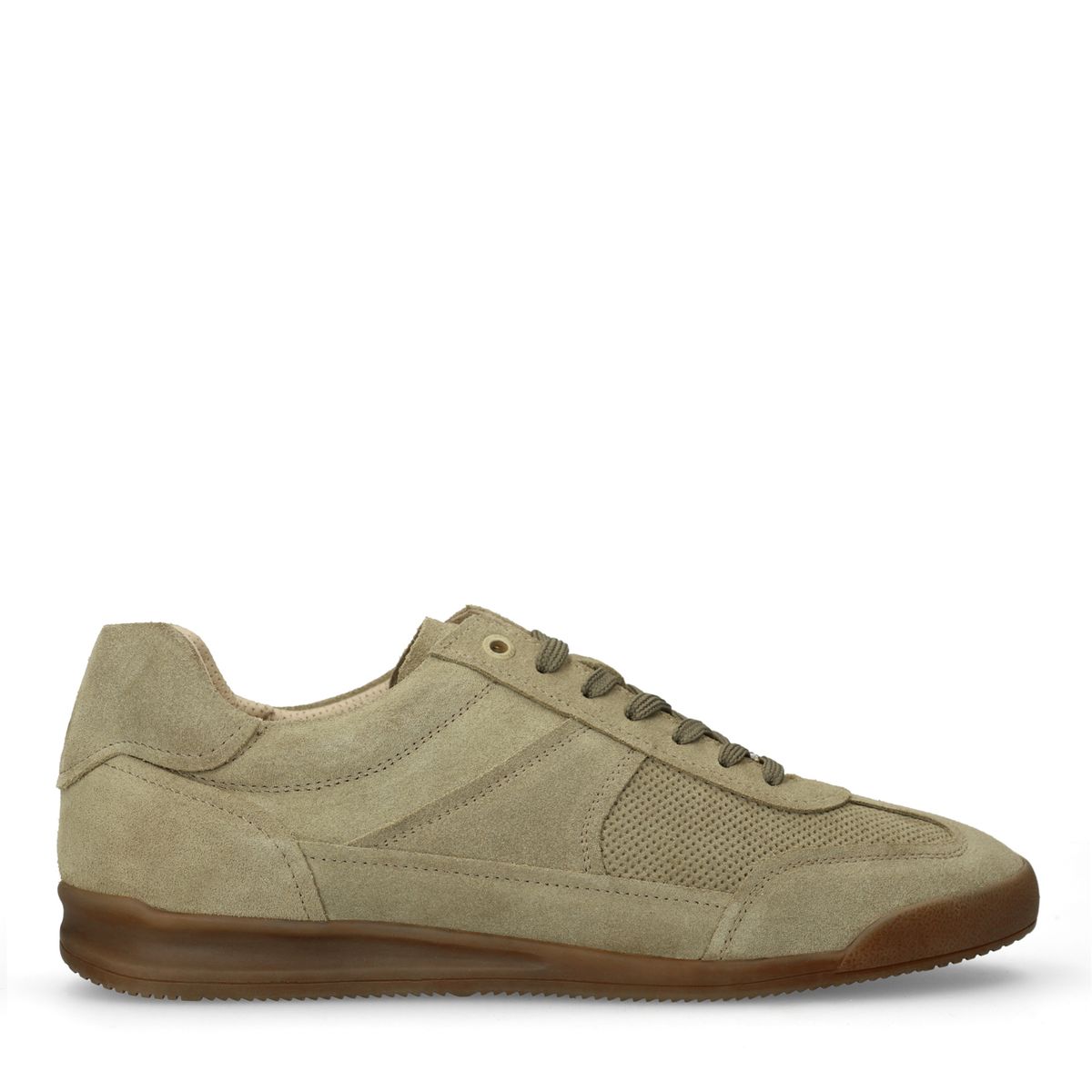 Manfield Grüne Veloursleder-Sneaker