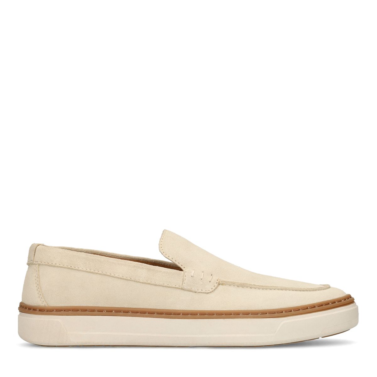 No Stress Beigefarbene Veloursleder-Loafer