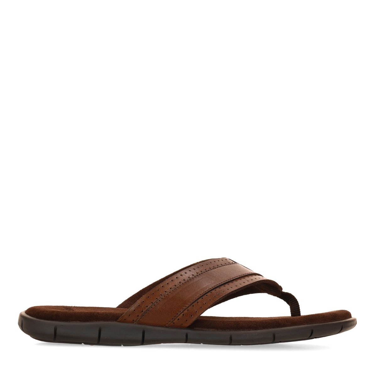 Manfield Braune Ledersandalen