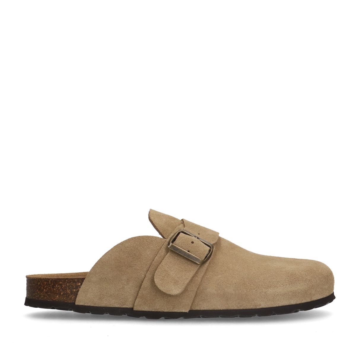 Beige suède slip ons