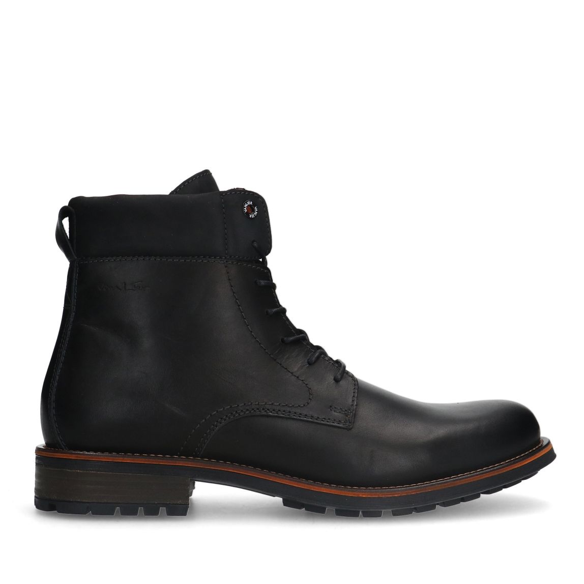 Zwarte leren veterboots