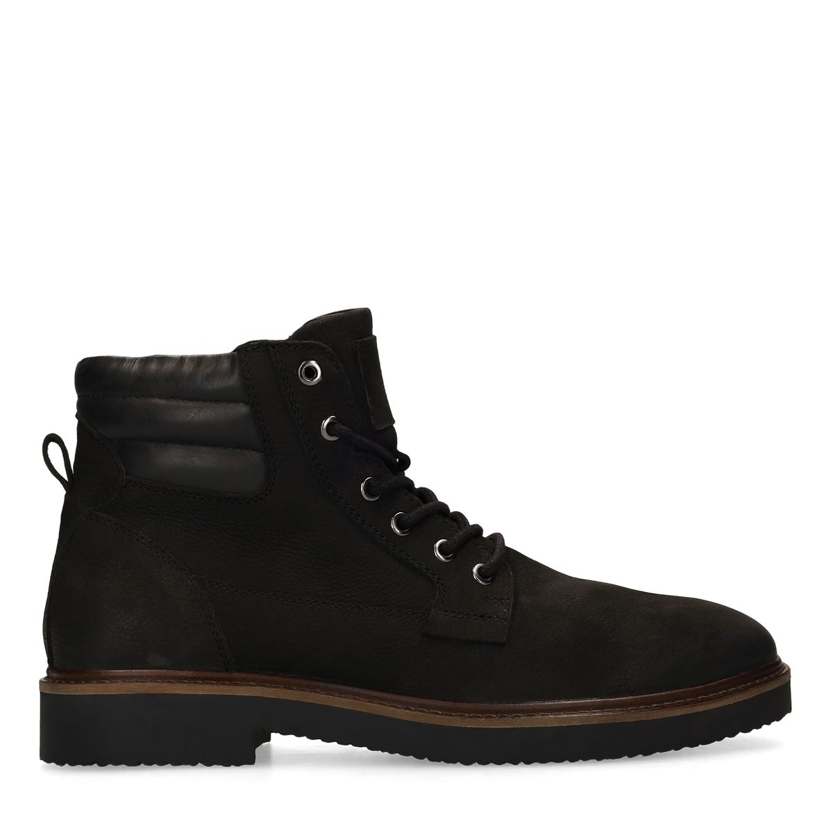 Zwarte nubuck veterboots