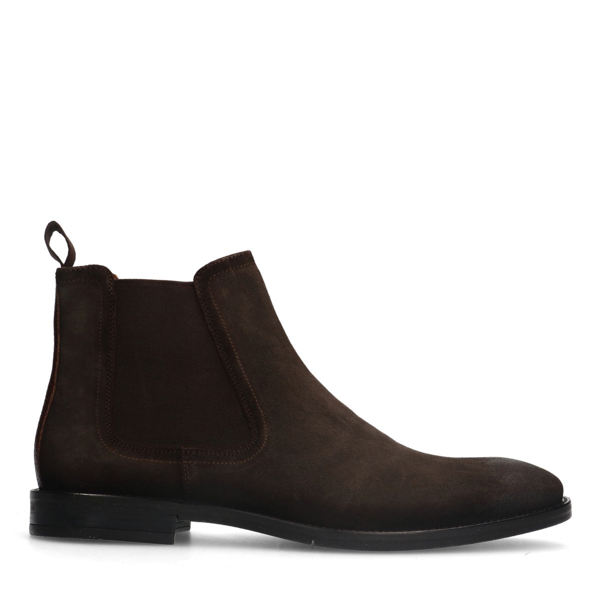 Manfield Braune Chelsea Boots Aus Veloursleder