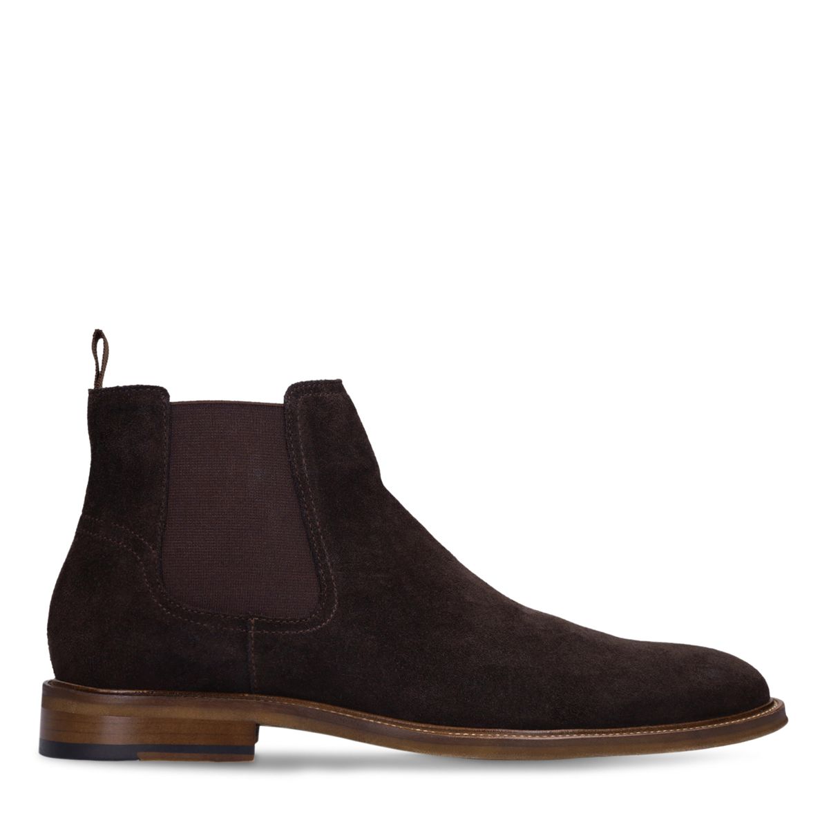 Manfield Braune Chelsea Boots Aus Veloursleder