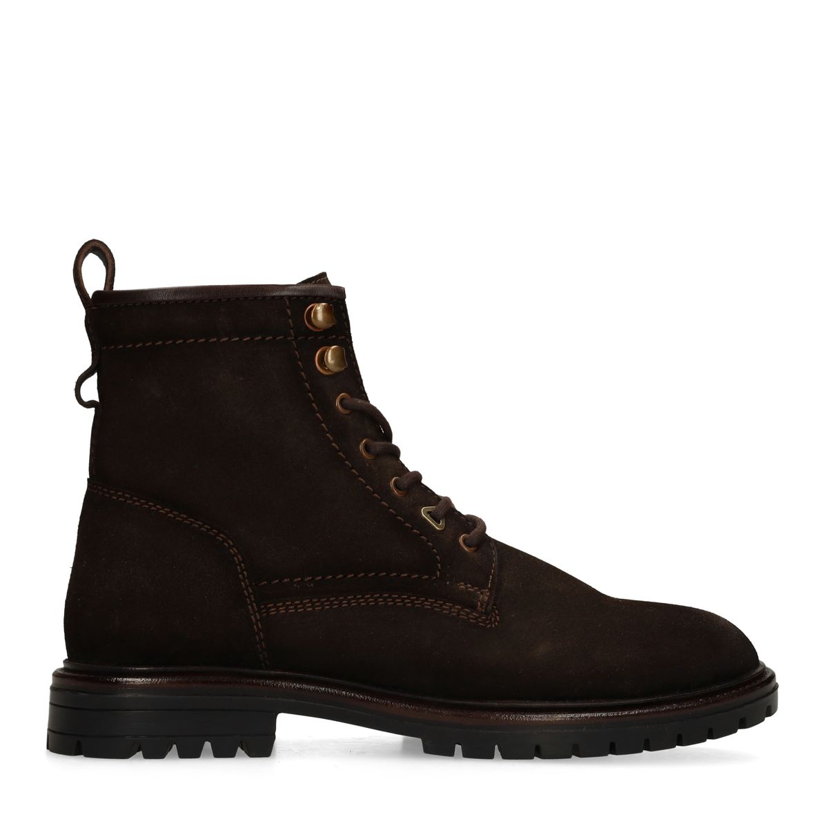 Manfield Bruine Suede Veterschoenen