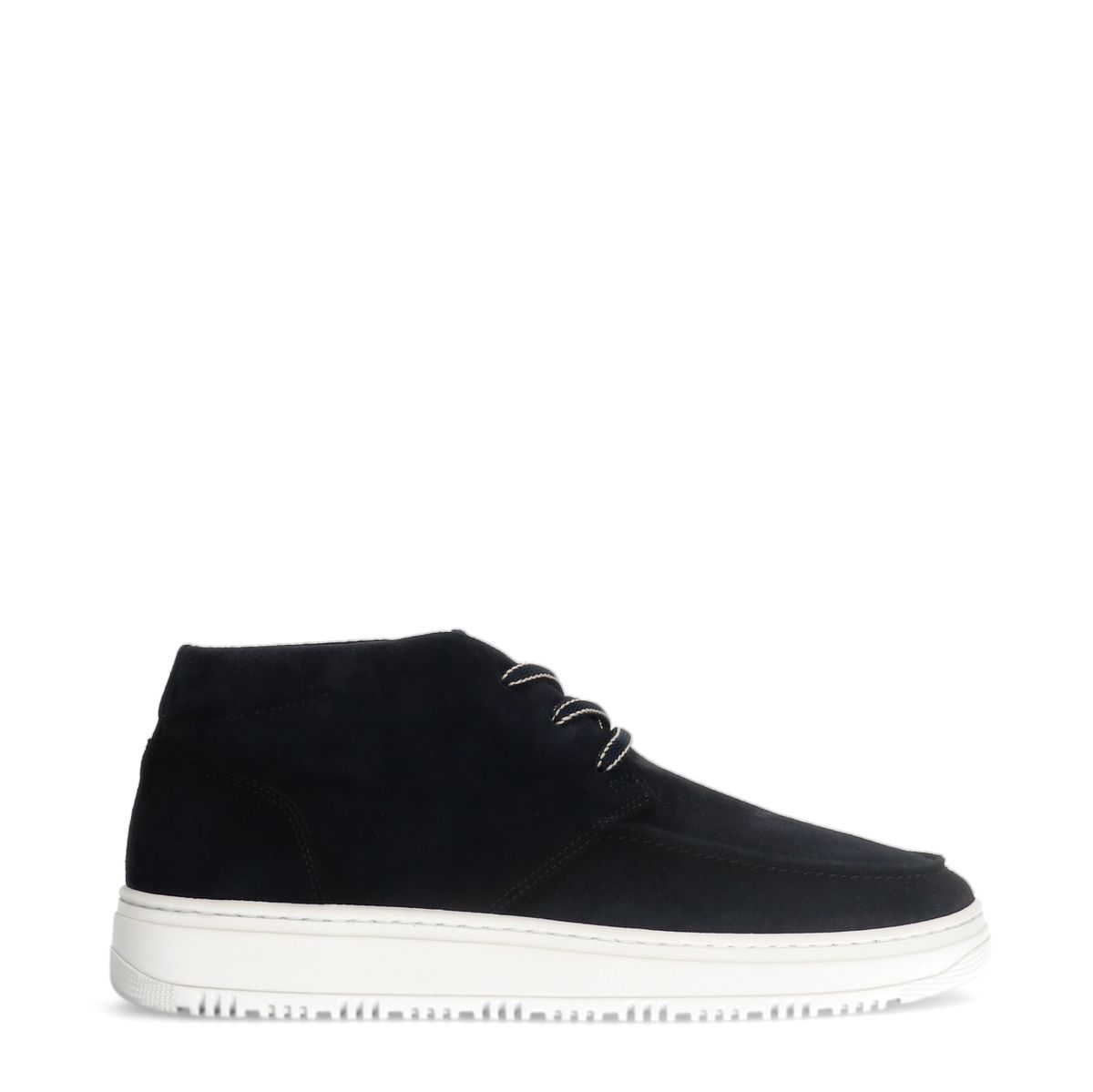 Donkerblauwe suède veterboots