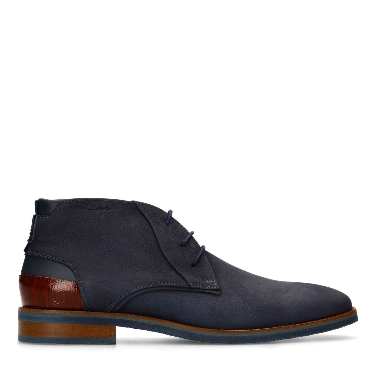 Donkerblauwe nubuck veterschoenen