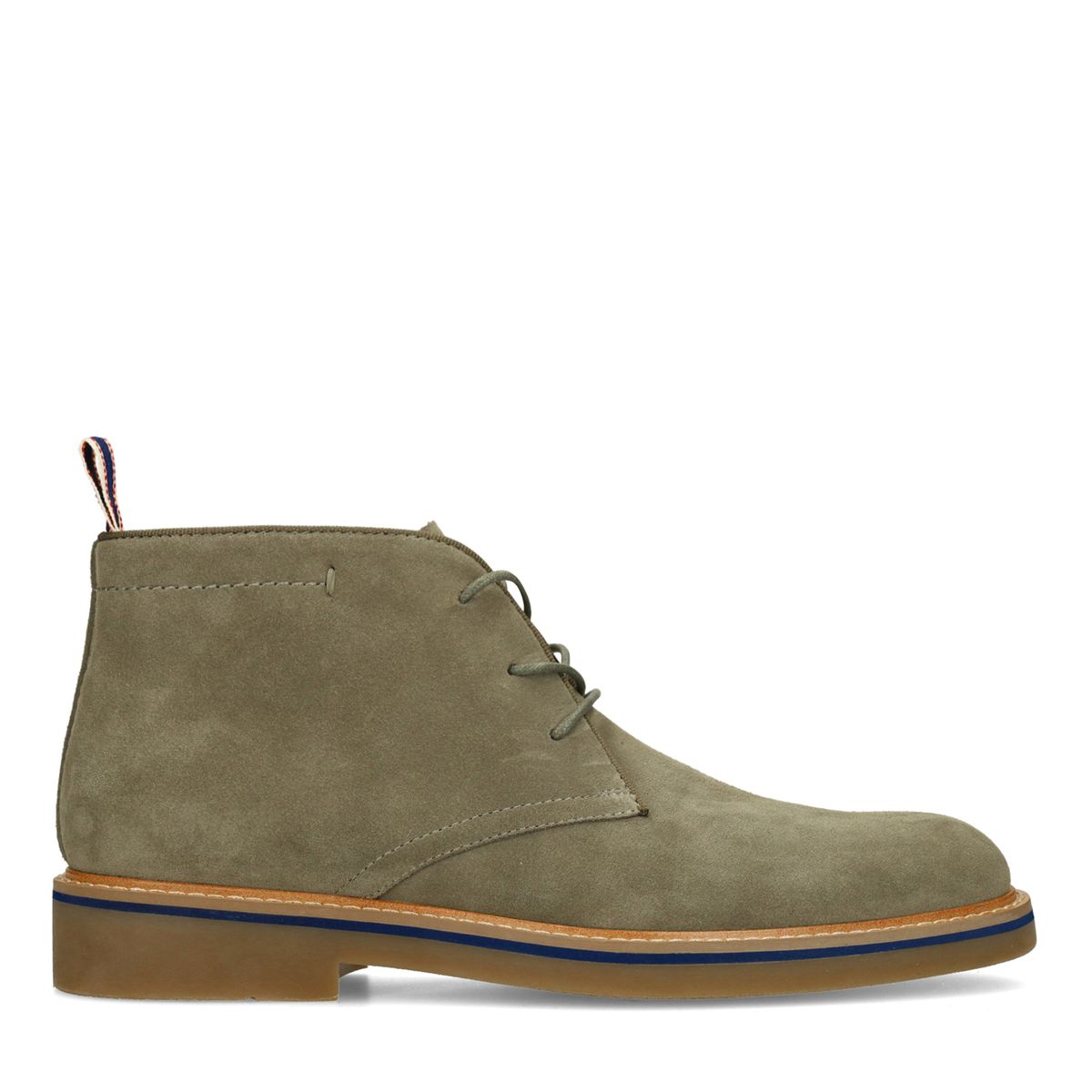 Manfield Grüne Veloursleder-Schnürschuhe