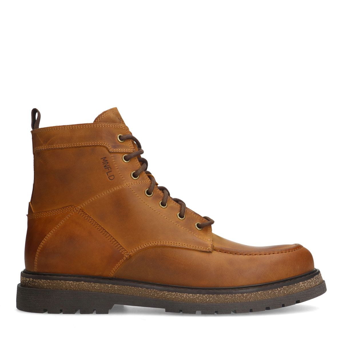 Cognac leren veterboots