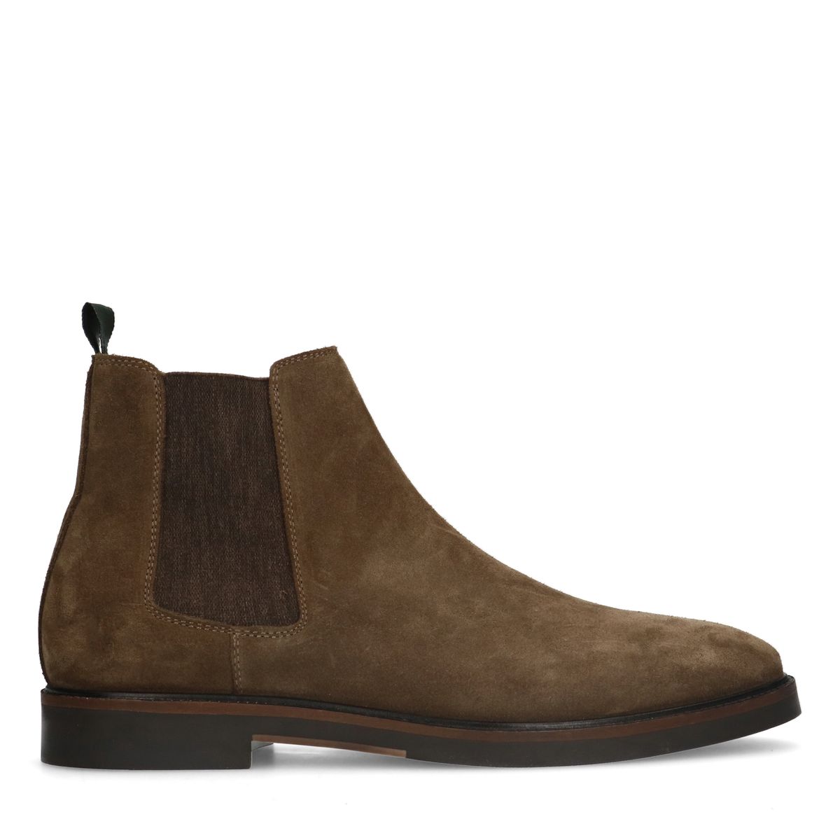 Manfield Taupe Suède Chelsea Boots - Maat 40