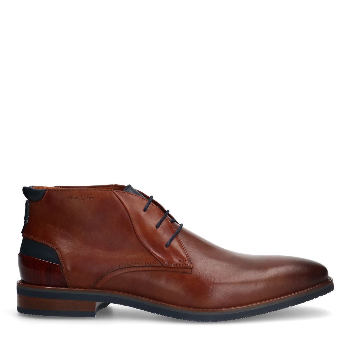 Cognac leren veterboots
