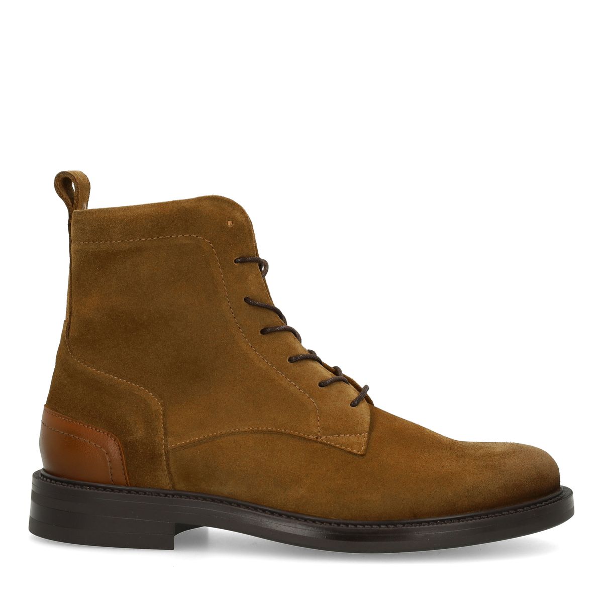 Cognac suède veterboots