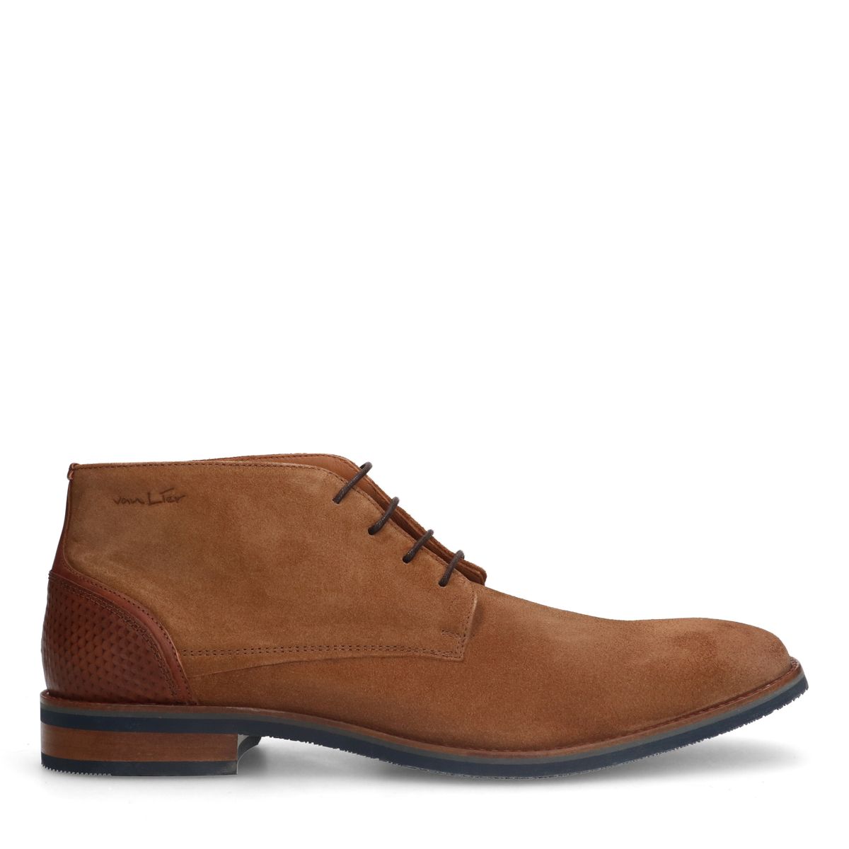 Cognac suède veterboots
