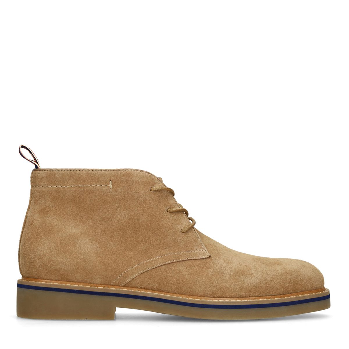Manfield Taupefarbene Veloursleder-Schnürschuhe