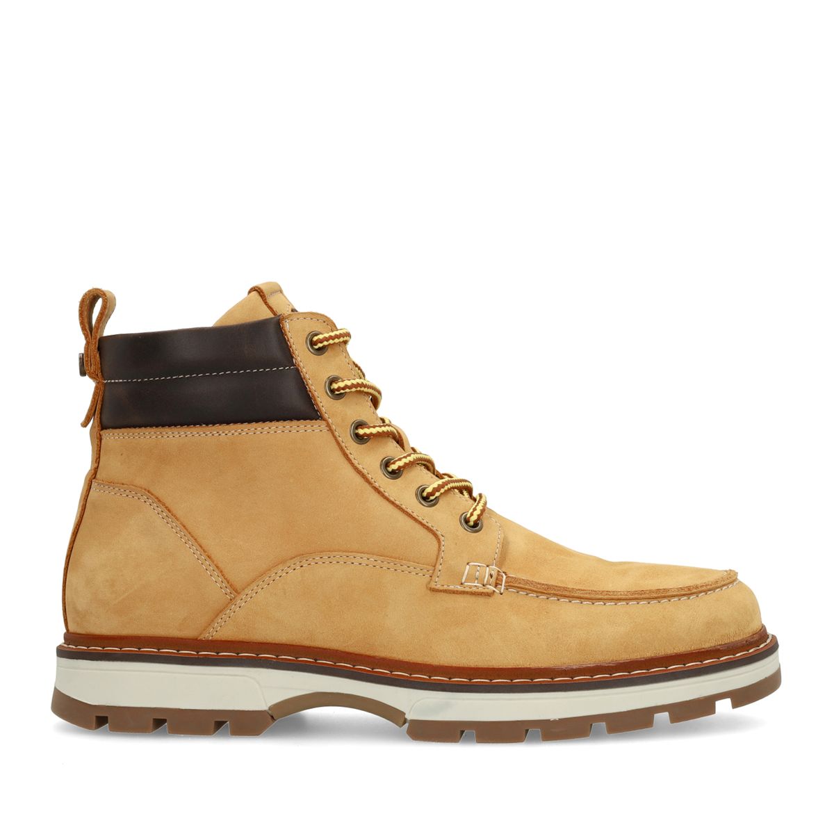 Gele nubuck veterboots